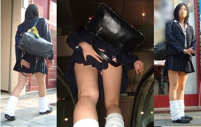 72 JK erotic images holding down skirts I tried to collect high school girls who are trying not to panchira such as stairs, escalators, and forward bending 73th image